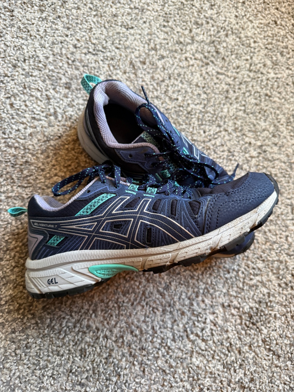 Asics Gel-Venture 7 Navy and Teal Trail Runners